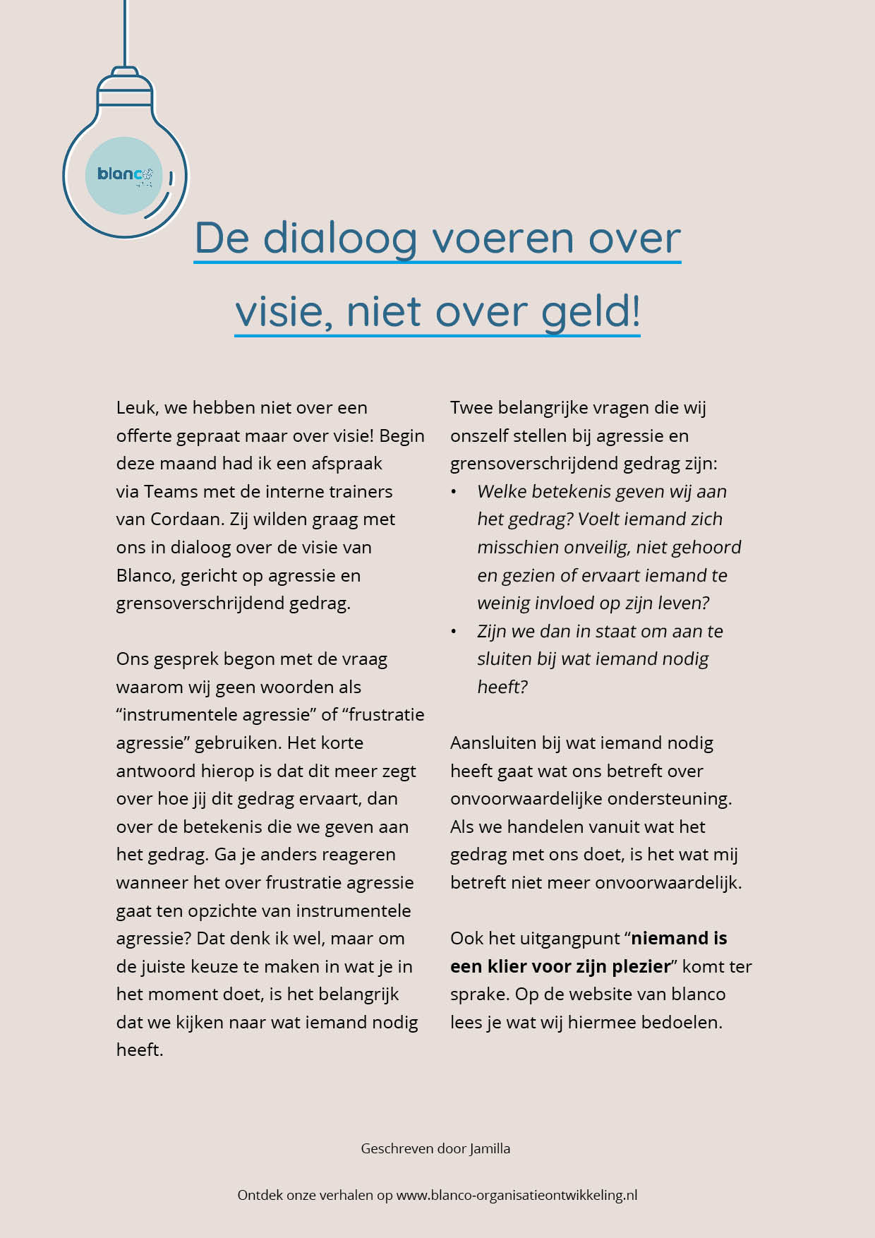 ervaring preview de dialoog voeren over visie